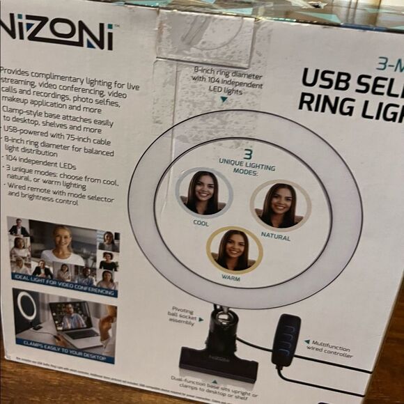 Nizoni 3 Mode Usb selfie ring light - Picture 2 of 6